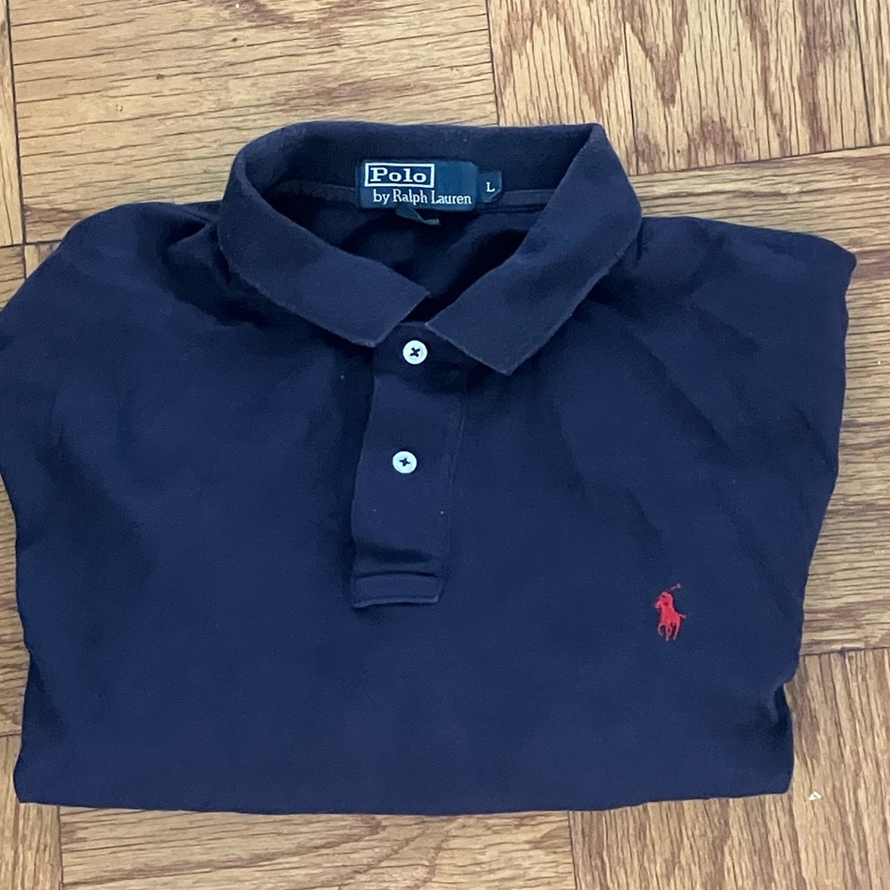 Polo by Ralph Lauren Men's Navy  Polo Shirt with Red Logo